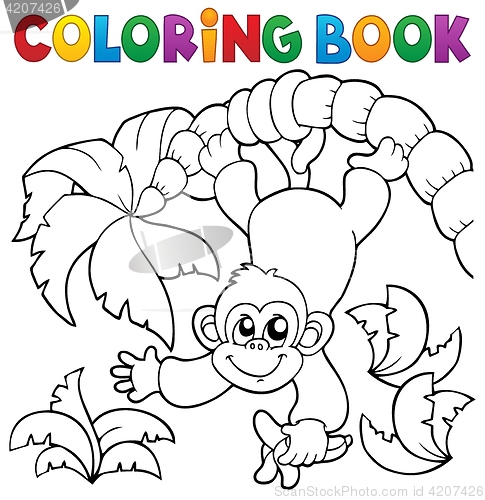 Image of Coloring book monkey theme 2