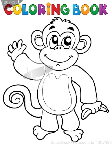 Image of Coloring book monkey theme 3