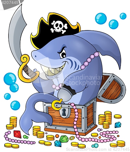 Image of Pirate shark with treasure theme 1