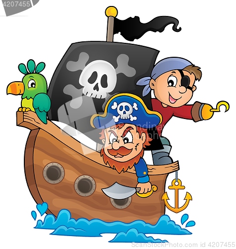 Image of Pirate boat theme 1