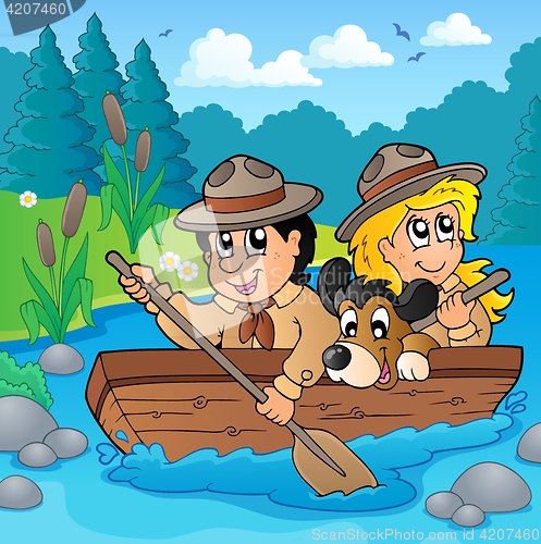 Image of Water scouts on river