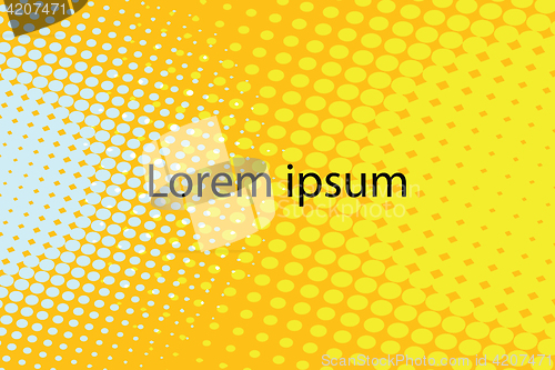 Image of Lorem ipsum yellow abstract pop art retro background
