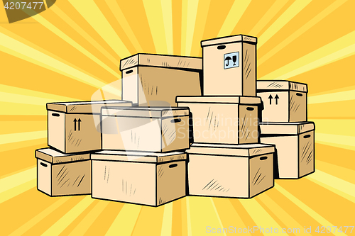 Image of Cardboard boxes for packaging