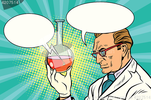 Image of Scientist chemist talks about the analysis