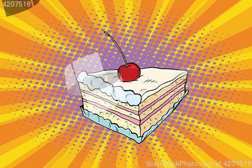 Image of Tender cake with a cherry