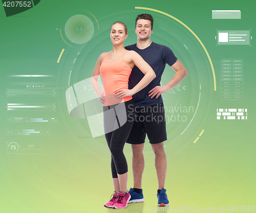 Image of happy sportive man and woman