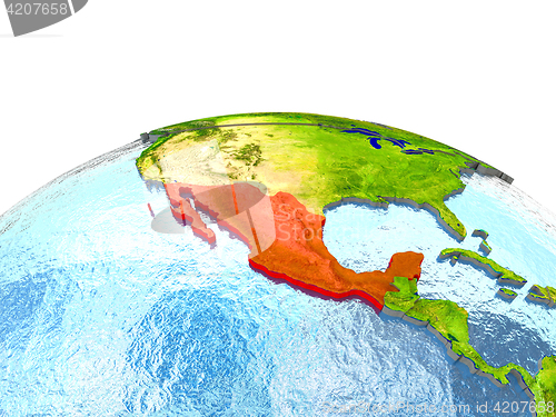 Image of Mexico on Earth in red