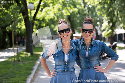 Image of twin sister with sunglasses