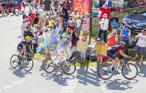 Image of Three Cyclists on Col du Glandon - Tour de France 2015