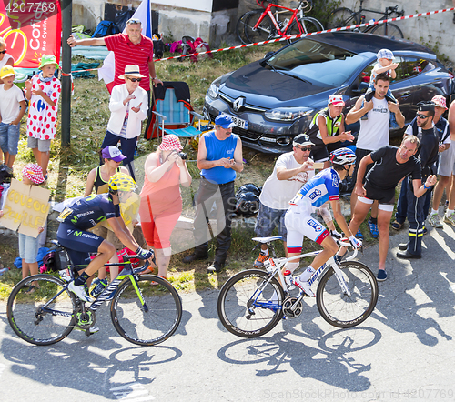 Image of Two Cyclists on Col du Glandon - Tour de France 2015