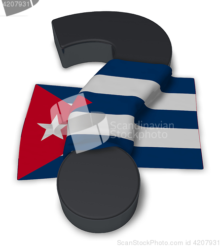 Image of question mark and flag of cuba - 3d illustration