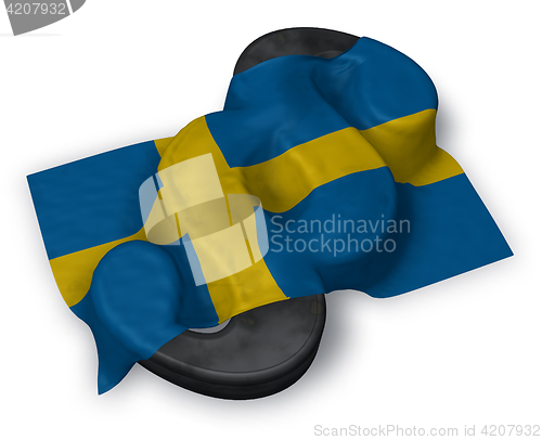 Image of paragraph symbol and flag of sweden - 3d rendering
