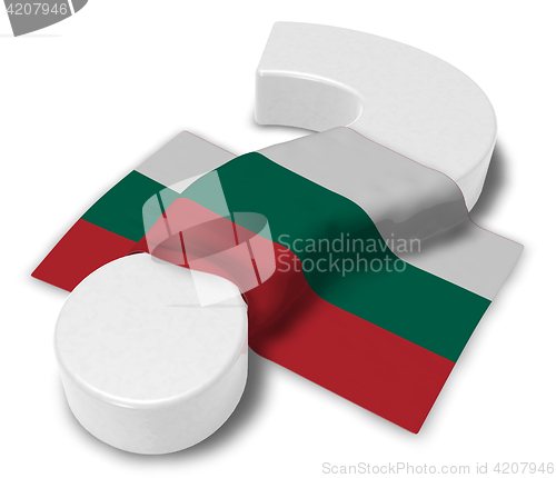 Image of question mark and flag of bulgaria - 3d illustration