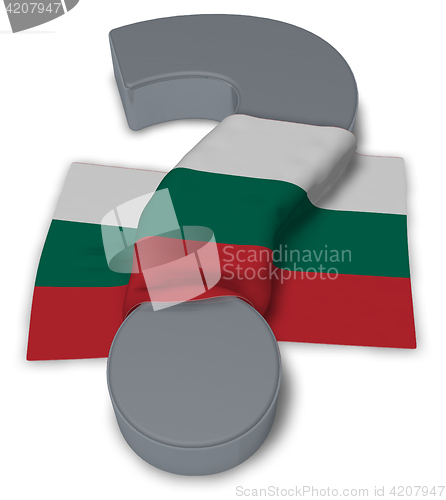 Image of question mark and flag of bulgaria - 3d illustration
