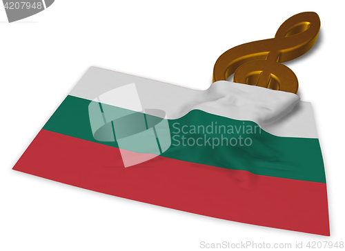 Image of clef symbol and bulgarian flag - 3d rendering