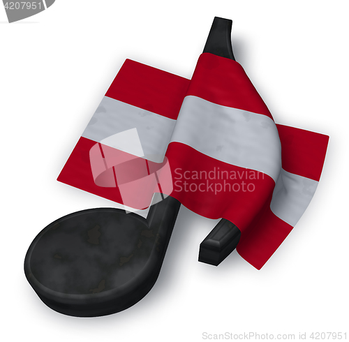 Image of music note and austrian flag - 3d rendering