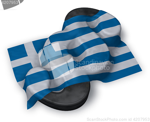 Image of paragraph symbol and greek flag - 3d rendering