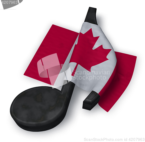 Image of music note and canadian flag - 3d rendering