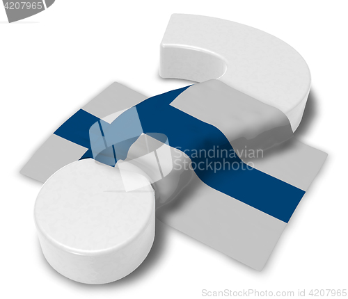 Image of question mark and flag of finland - 3d illustration