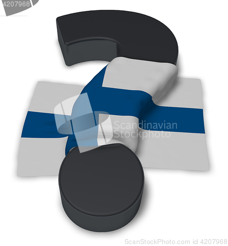 Image of question mark and flag of finland - 3d illustration