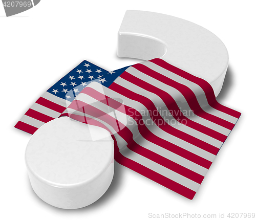 Image of question mark and flag of the usa - 3d illustration