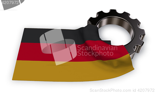 Image of gear wheel and flag of germany - 3d rendering