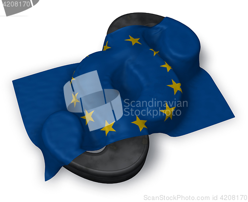 Image of paragraph symbol and flag of the european union - 3d rendering