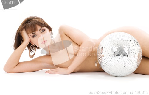 Image of disco ball lady