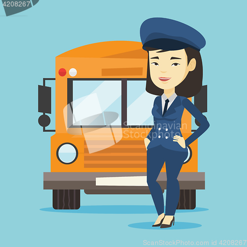 Image of School bus driver vector illustration.