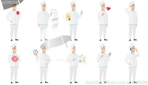 Image of Vector set of illustrations with chef characters.