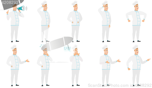 Image of Vector set of illustrations with chef characters.