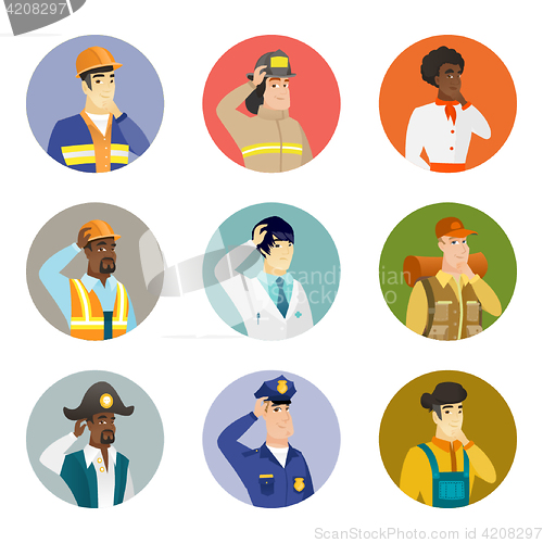 Image of Vector set of characters of different professions.