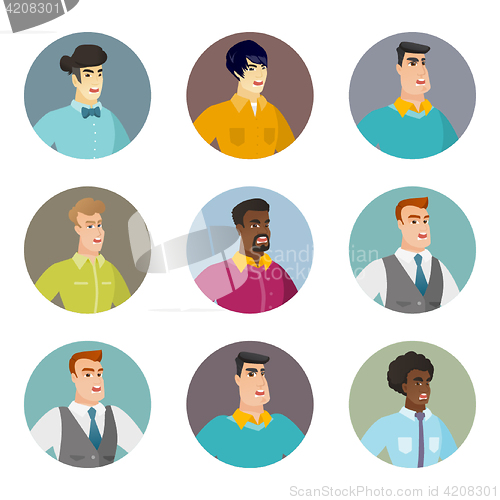 Image of Vector set of business characters in the circle.