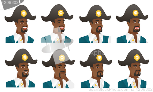 Image of Vector set of pirate characters.