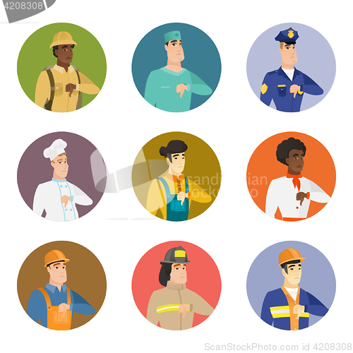 Image of Vector set of characters of different professions.