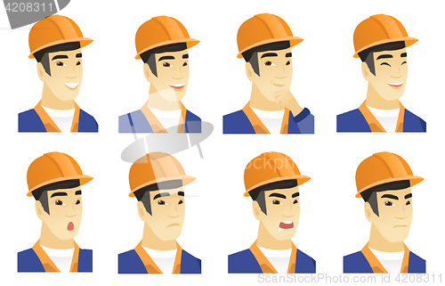 Image of Vector set of builder characters.