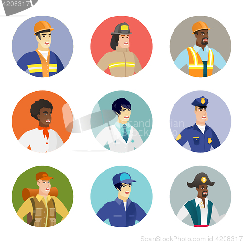 Image of Vector set of characters of different professions.