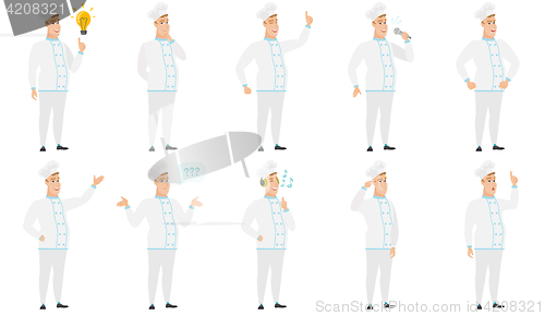 Image of Vector set of illustrations with chef characters.