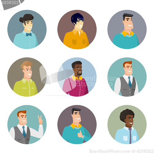 Image of Vector set of business characters in the circle.