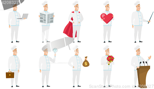 Image of Vector set of illustrations with chef characters.