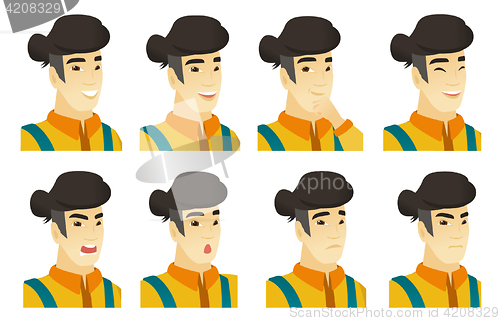 Image of Vector set of farmer characters.