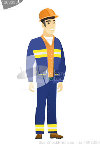 Image of Young asian confident builder.