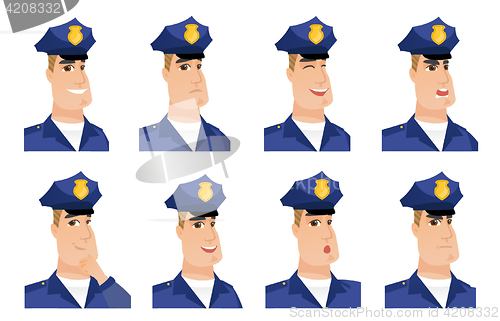 Image of Vector set of policeman characters.