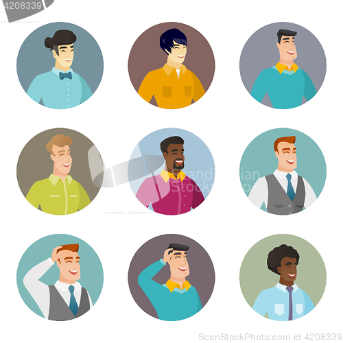 Image of Vector set of business characters in the circle.