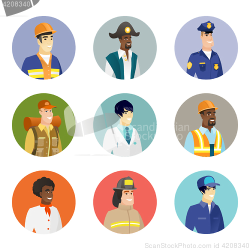 Image of Vector set of characters of different professions.