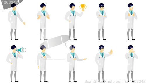 Image of Vector set of illustrations with doctor characters