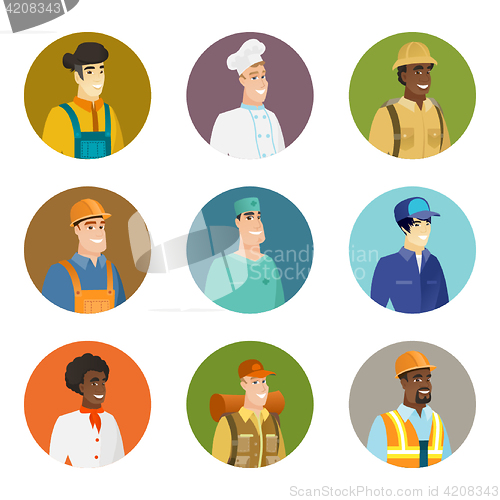 Image of Vector set of characters of different professions.