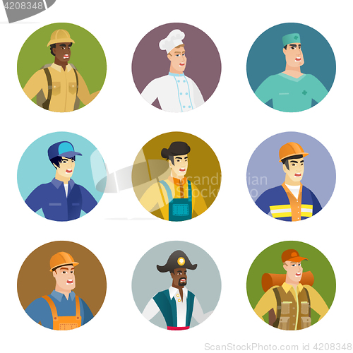 Image of Vector set of characters of different professions.