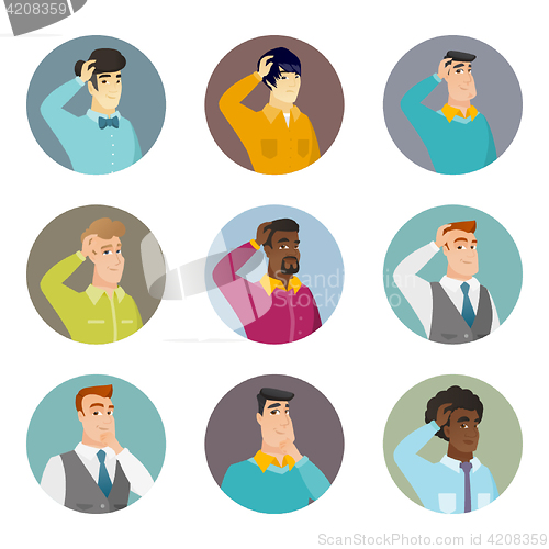 Image of Vector set of business characters in the circle.