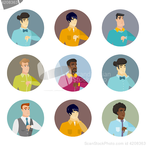 Image of Vector set of business characters in the circle.